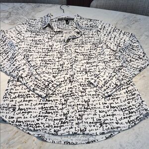 Rosenthal Black Script on White Casual Shirt